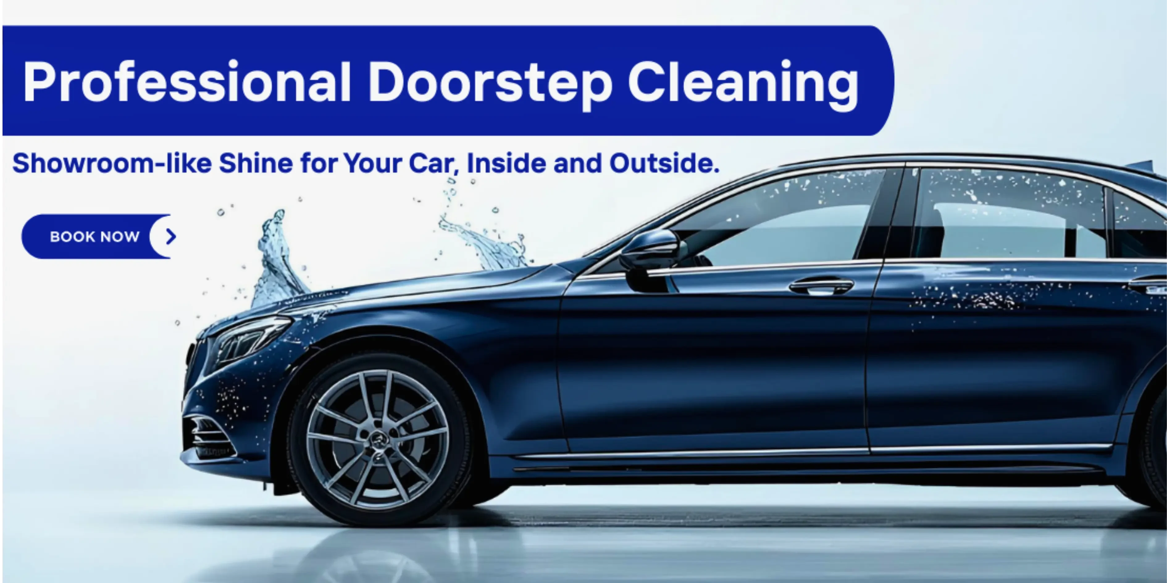 Professional doorstep car cleaning service providing interior and exterior showroom-like shine