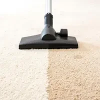 Professional carpet and rug deep cleaning service showing vacuuming with clean and dirty contrast