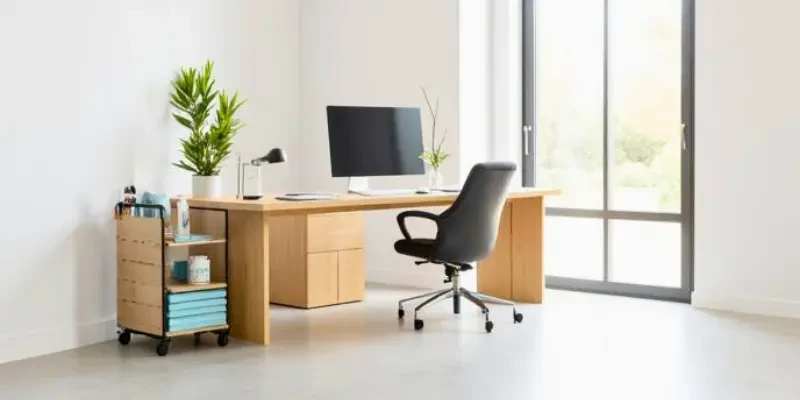 SKKS professional small office deep cleaning service showing a spotless modern private workspace and desk