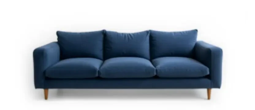 SKKS professional 3 seater sofa cleaning service showing three spotless light beige cushioned seats